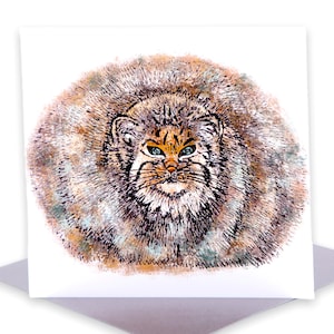 Tarjeta de felicitación para gatos de Manul Pallas