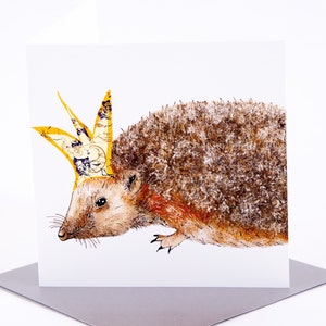 Hedgehog King Greetings Card