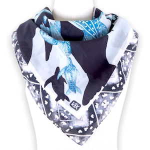 Schwarze Ledertasche Schildkröte Baumwollschal, Schal für Männer, Schal für Frauen, Geschenke, quadratischer Schal, Musterschal, blauer Schal, Unikatschal