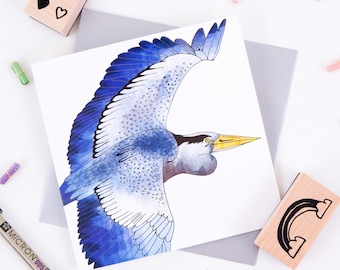 Tarjeta de felicitación Fly Heron Fly