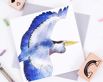 Fly Heron Fly Greetings Card