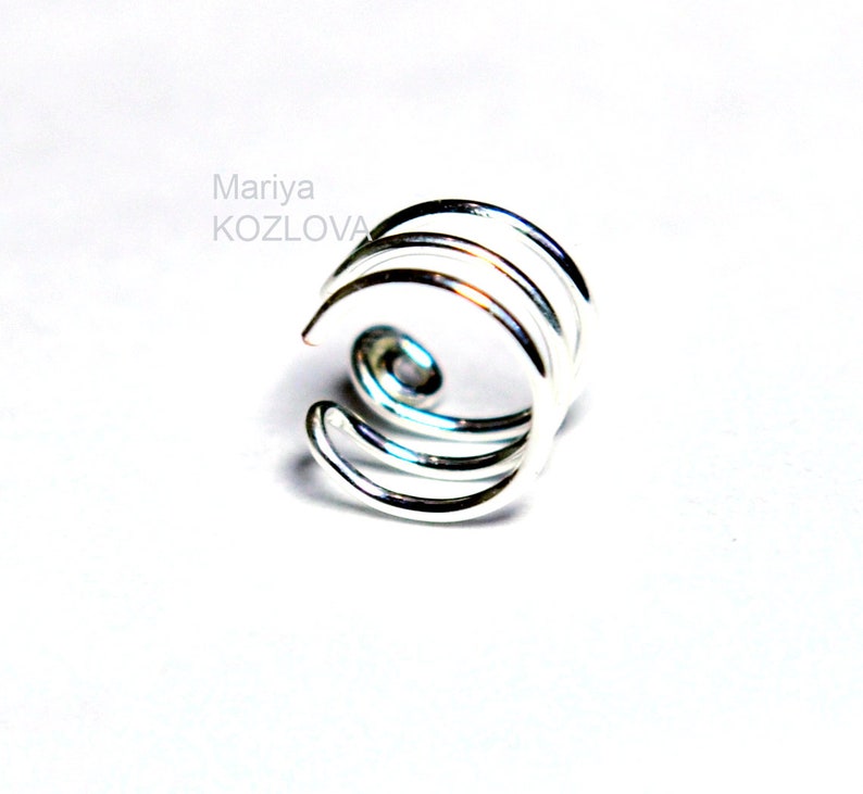 No Piercing Silver Three Rings Helix Ear Cufffake upper ear earringhelix hoop loopjacket earringohr manschette4 rings cartilage earcuff