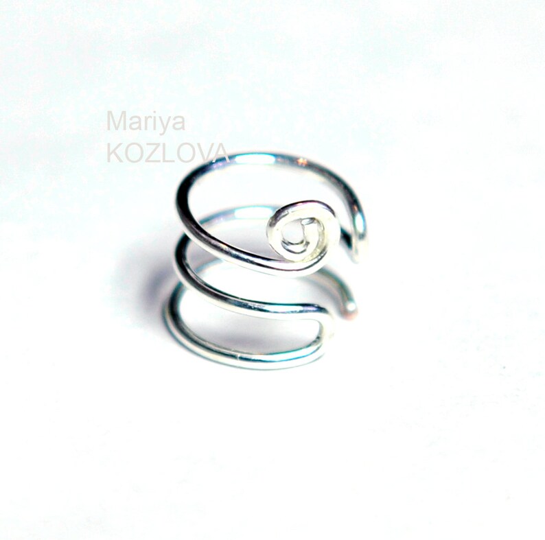No Piercing Silver Three Rings Helix Ear Cufffake upper ear earringhelix hoop loopjacket earringohr manschette4 rings cartilage earcuff