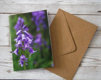 Greeting Card with Bluebell Photography Print Design