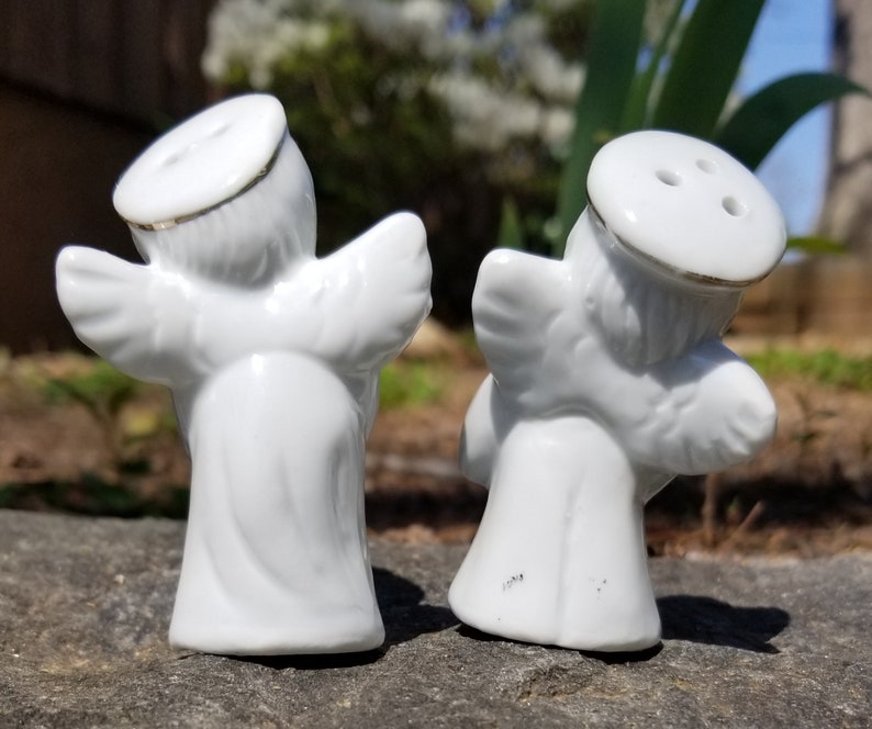 Vintage Porcelain Angel Shaker Set Porcelain Angel Shakers Porcelain Angel Salt and Pepper Shaker Set Vintage Angel Shakers
