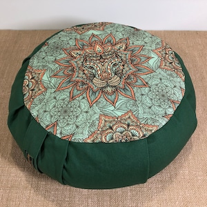 Coussin de méditation rond (Zafu) en lin et coton sable · Amma