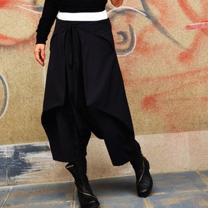 Japan Skirt/Pant/ Low Drop Crotch Trousers/ Extravagant /Culotte Trousers/Minimalist Samurai Pant/Capri Trousers/ Avant Garde Skirt Pant image 4