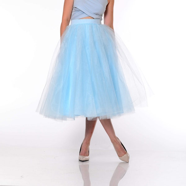 Blue Tulle Skirt - Etsy