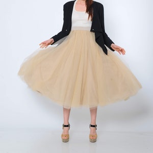 Solid Beige/Nude Tulle - ultra-fine tulle with soft feel and drape - 58  wide 100% polyester
