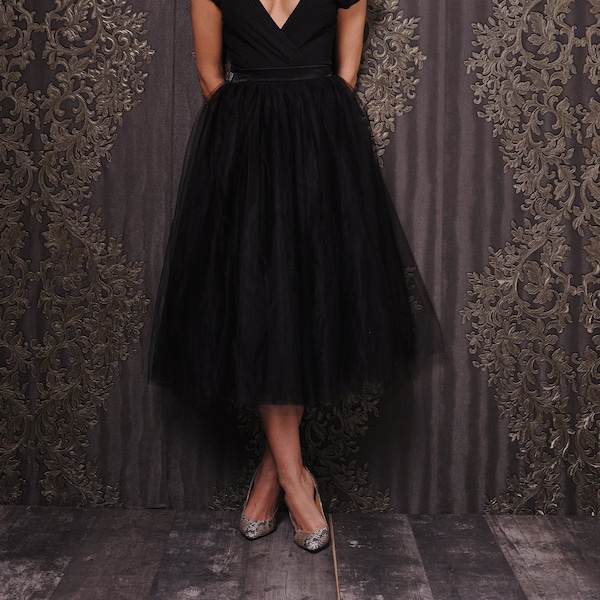 2912361 Black Lace & Tulle Skirt main image 1