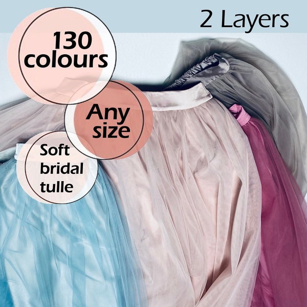 130 colori gonna in tulle / gonna da damigella d'onore / gonna da sposa / tulle femminile / tutù di qualsiasi taglia