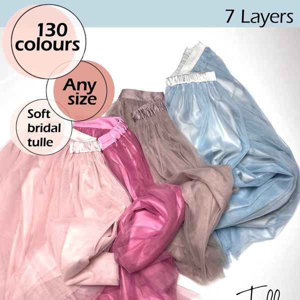 130 Colours Tulle Skirt / Bridesmaids Skirt/ Bridal Skirt/ Women Tulle/ Any Size Tutu