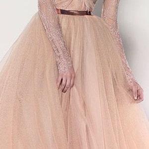 Blush Maxi Tulle Skirt Long Nude Tulle Skirt Shades Of Rose Etsy My