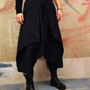 Japan Skirt/Pant/ Low Drop Crotch Trousers/ Extravagant /Culotte Trousers/Minimalist Samurai Pant/Capri Trousers/ Avant Garde Skirt Pant image 3