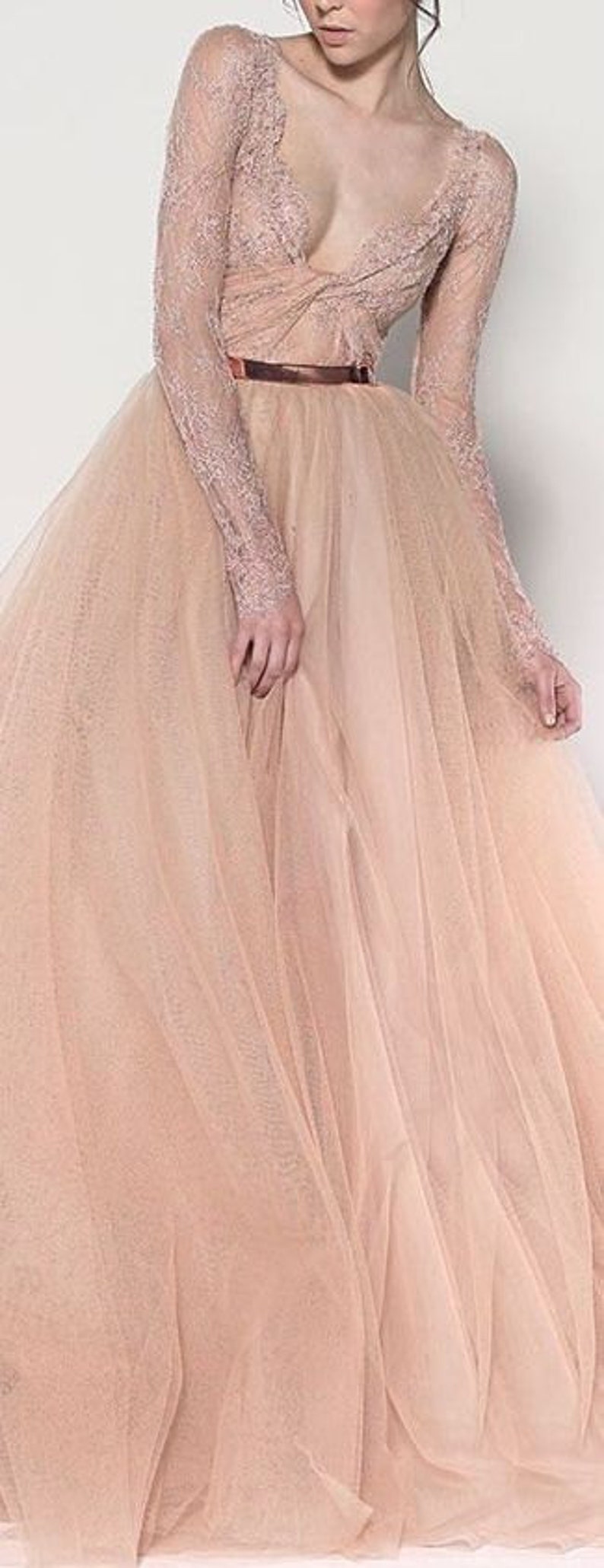 Blush Maxi Tulle Skirt Long Nude Tulle Skirt Shades of Rose Floor Length Tulle Skirt Maxi Wedding Skirt