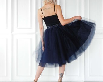 Knee Length  Tulle Skirt/ 130 Colours Available in High Quality Tulle/ Fluffy Tulle Skirt/ Women Tulle