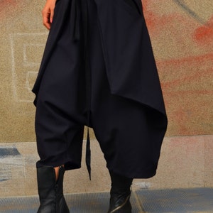 Japan Skirt/Pant/ Low Drop Crotch Trousers/ Extravagant /Culotte Trousers/Minimalist Samurai Pant/Capri Trousers/ Avant Garde Skirt Pant image 5