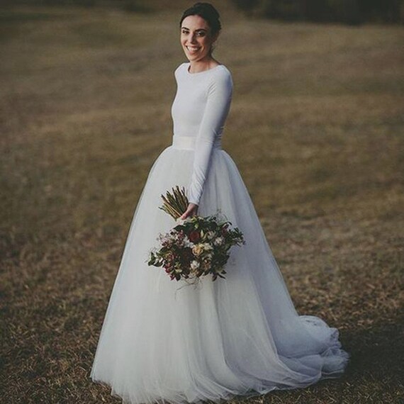 Long Tulle Skirt White 2025 | solajoiers.com