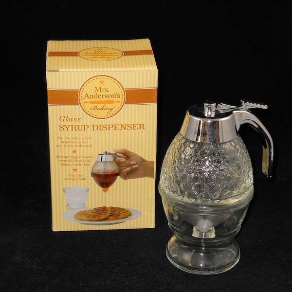 Honey or Syrup Dispenser, Glass Dispenser, Easy to use, 8 oz