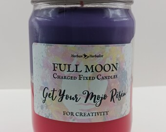 Get Your Mojo Risin' Spiritually Prepared Full Moon Candle