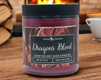 Candela di soia al sangue di drago, candela di protezione mistica per rituali e ambienti / colata a mano
