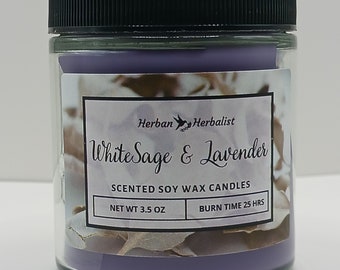 White Sage and Lavender Soy Wax Candle