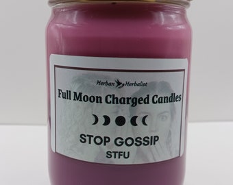 STFU Stop Gossip Spiritually Prepared Full Moon Candle