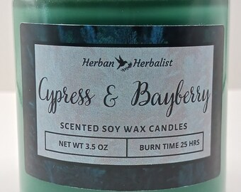 Cypress and Bayberry Soy Wax Candle