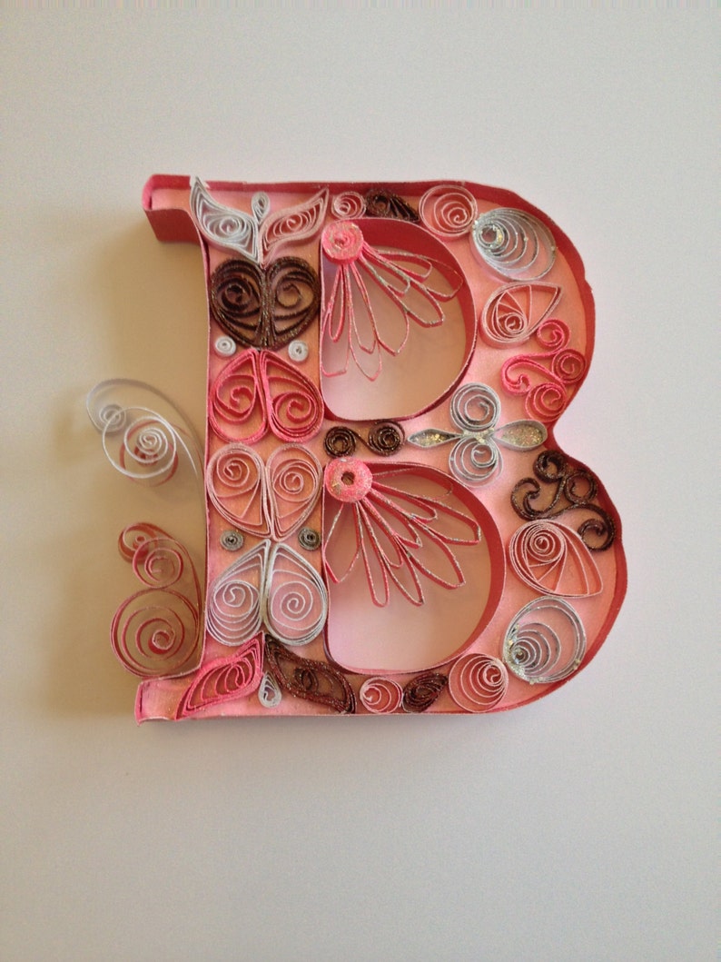 Quilled letter quilling wall art quilled wall art monogram Etsy