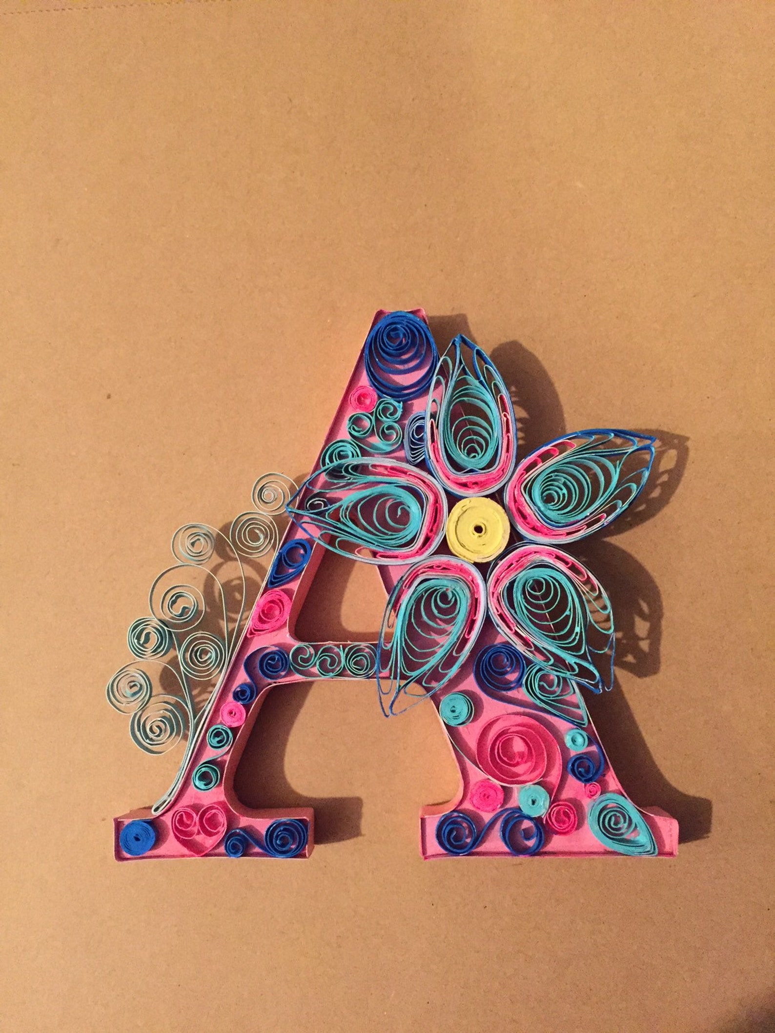 Quilled Wall Art Quilled Paper Art Quilled Letter Monogram Etsy