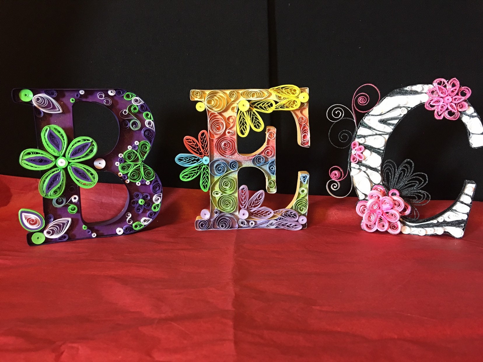 Quilled Wall Art Quilled Paper Art Quilled Letter Monogram Etsy