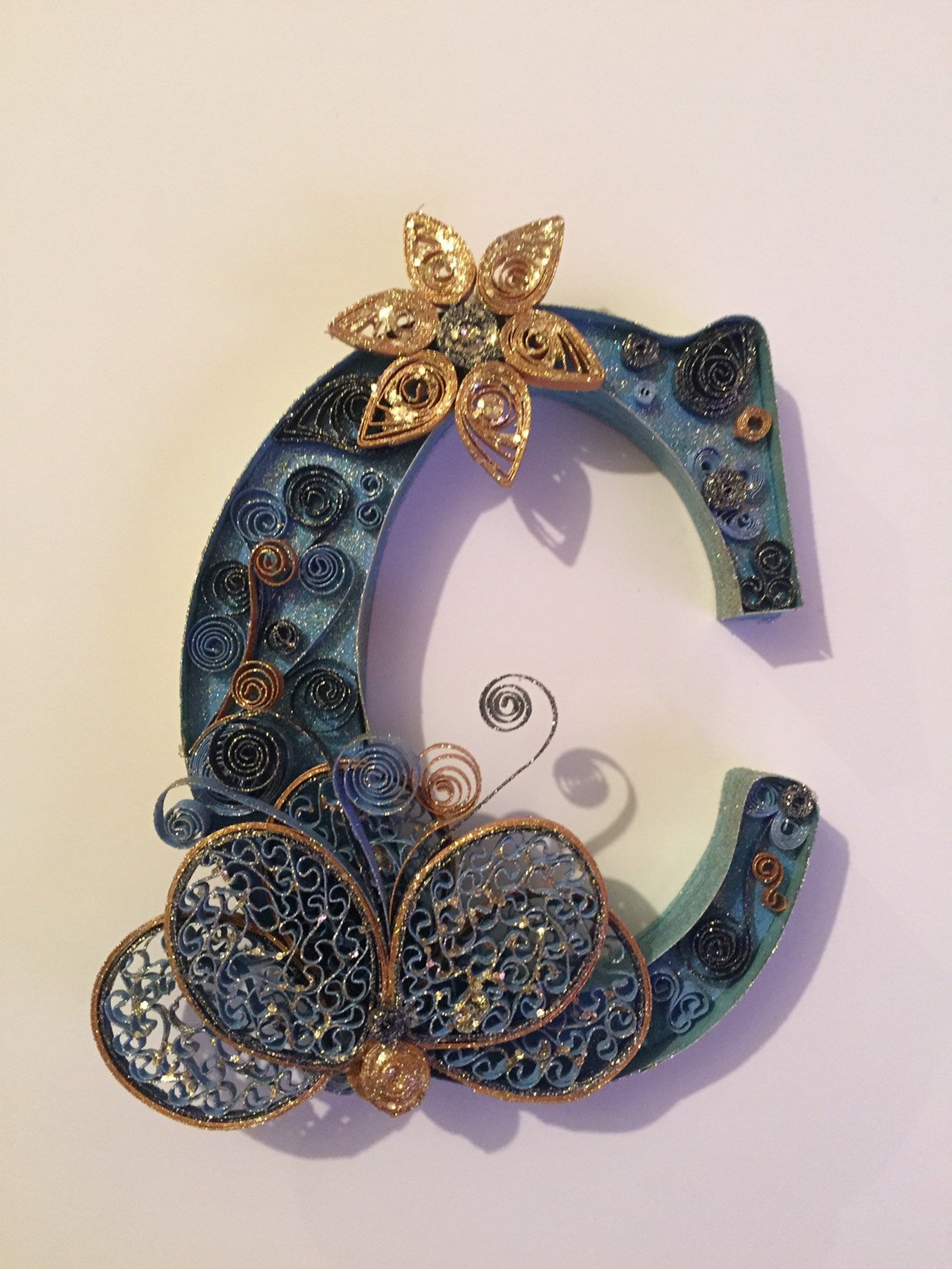 Quilled Wall Art Quilled Paper Art Quilled Letter Monogram Etsy