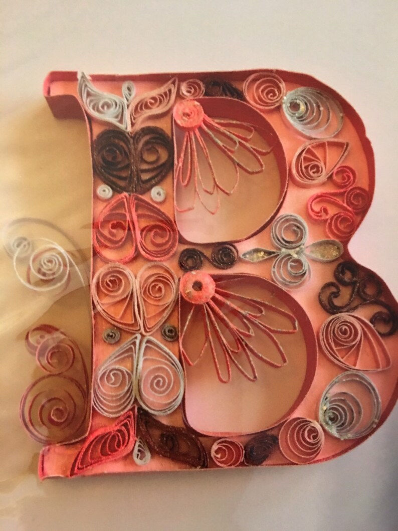 Quilled Wall Art Quilled Paper Art Quilled Letter Monogram Etsy