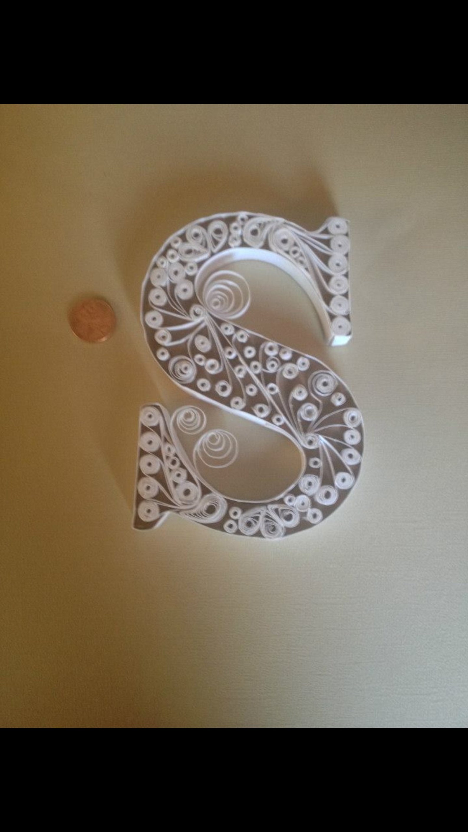 Quilled Wall Art Quilled Paper Art Quilled Letter Monogram Etsy