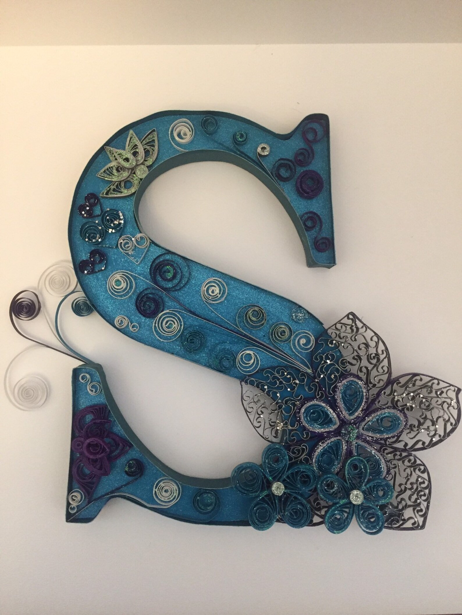 Quilled Wall Art Quilled Paper Art Quilled Letter Monogram Etsy