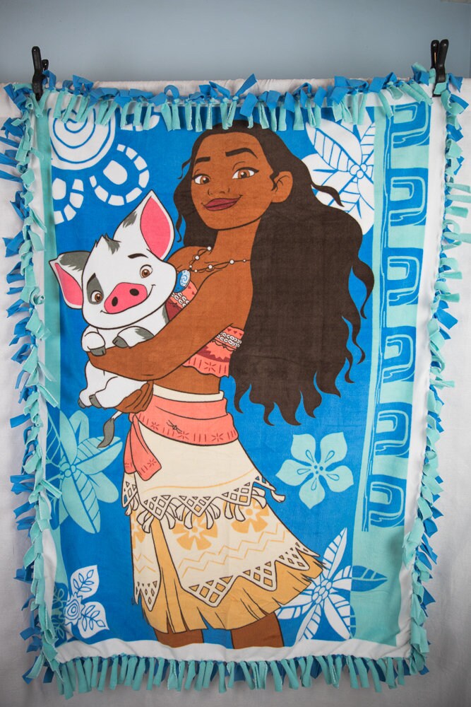 Disney Moana Blanket Fleece Lap Quilt Soft Baby Blanket Shower Gift Tie Blanket Hawaiian The Rock Maui Disney Princess