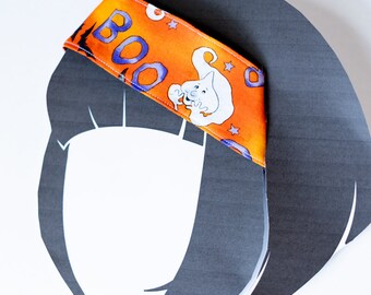 Ghost headband Halloween boo bats night spooky reversible machine washable ladies apparel holiday themed cute