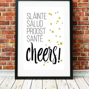 Cheers! Gold Dots // Digital Print 8x10