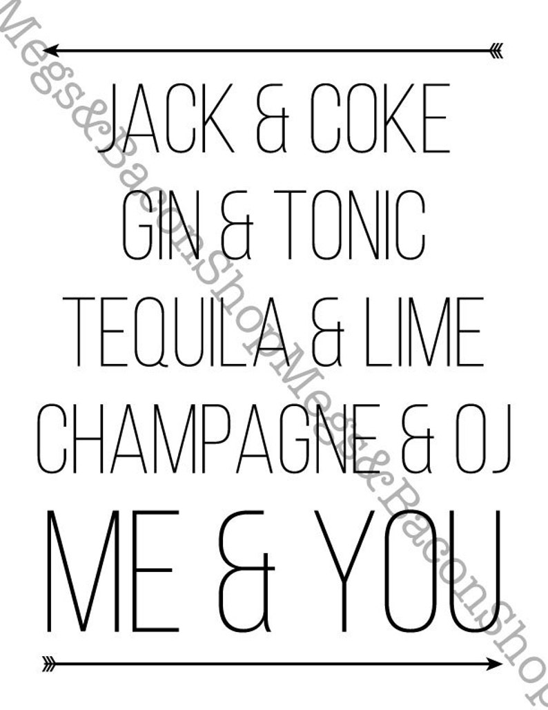 Jack and Coke Me and You // Digital Print 8x10 Etsy
