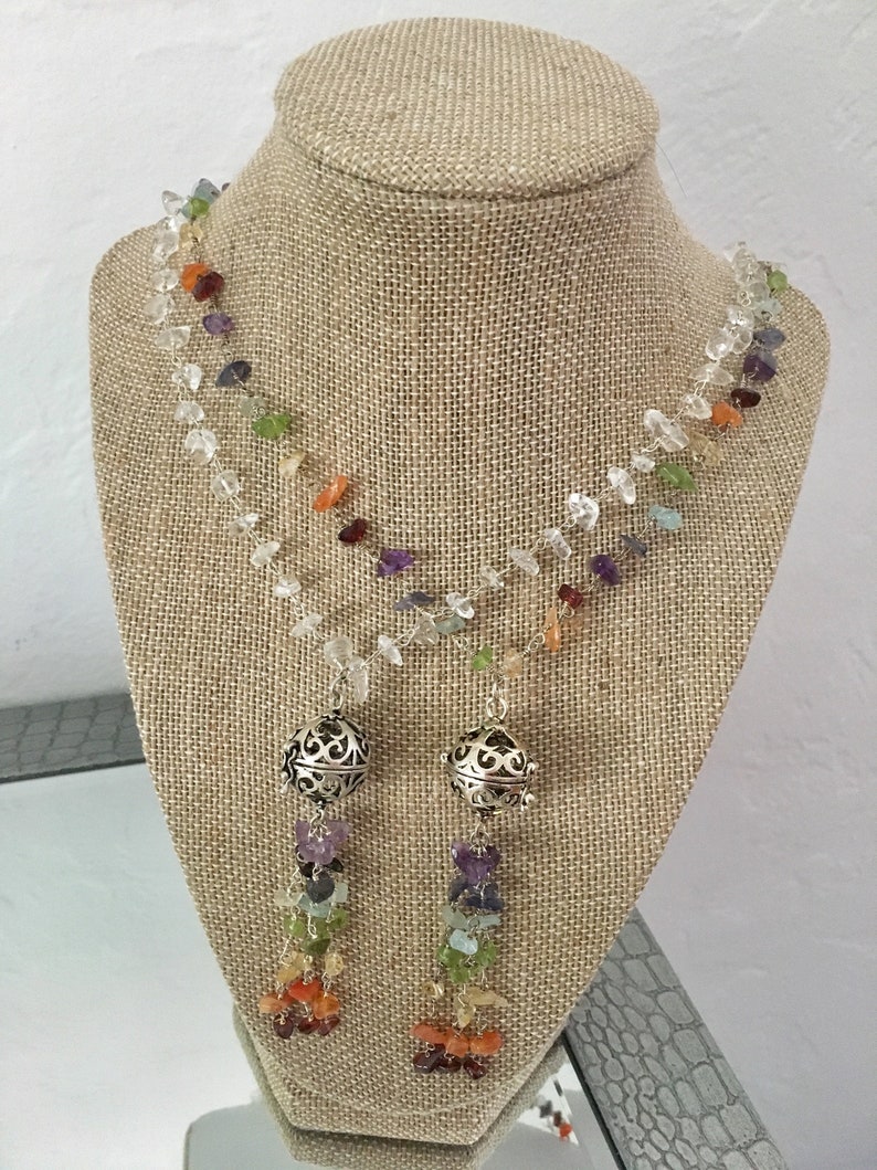 Chakra Necklace with Perfume Charm image 1