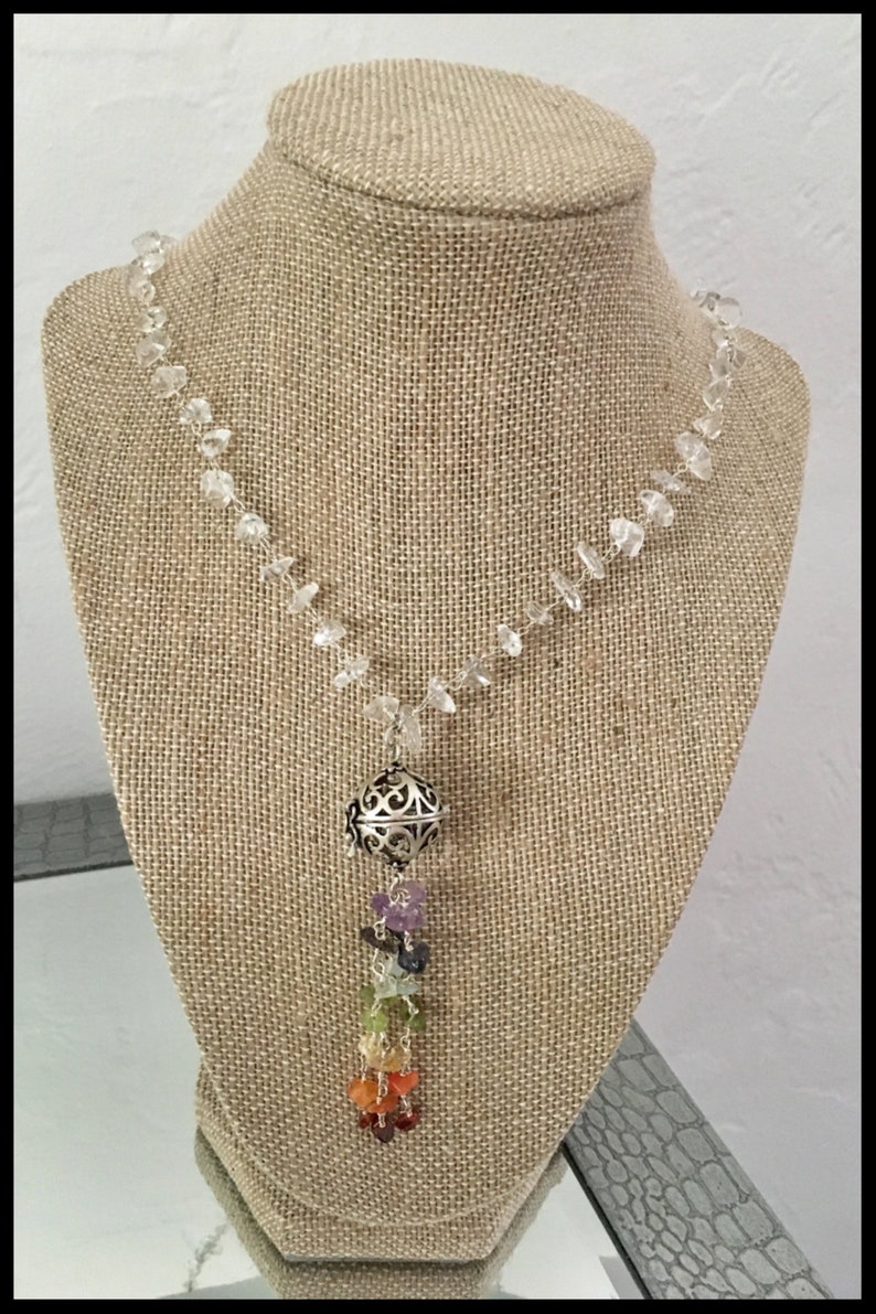 Chakra Necklace with Perfume Charm image 2