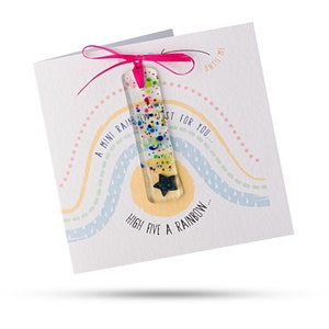 High Five a Rainbow Modern - Carte de voeux avec cadeau en verre fusionné