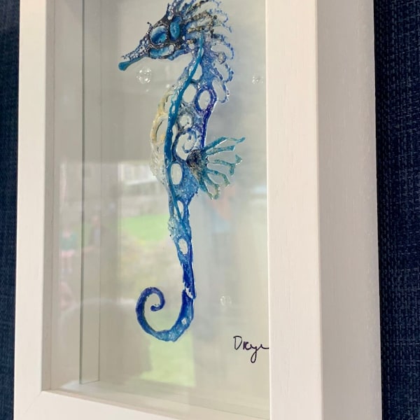 Seahorse (mini) Fused Glass Art Work