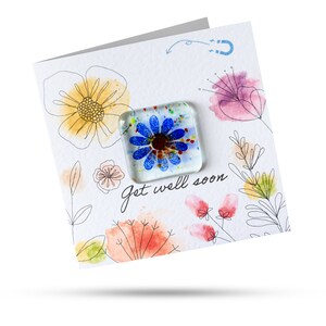 Gute Besserung - Grußkarte mit Glasmagnet