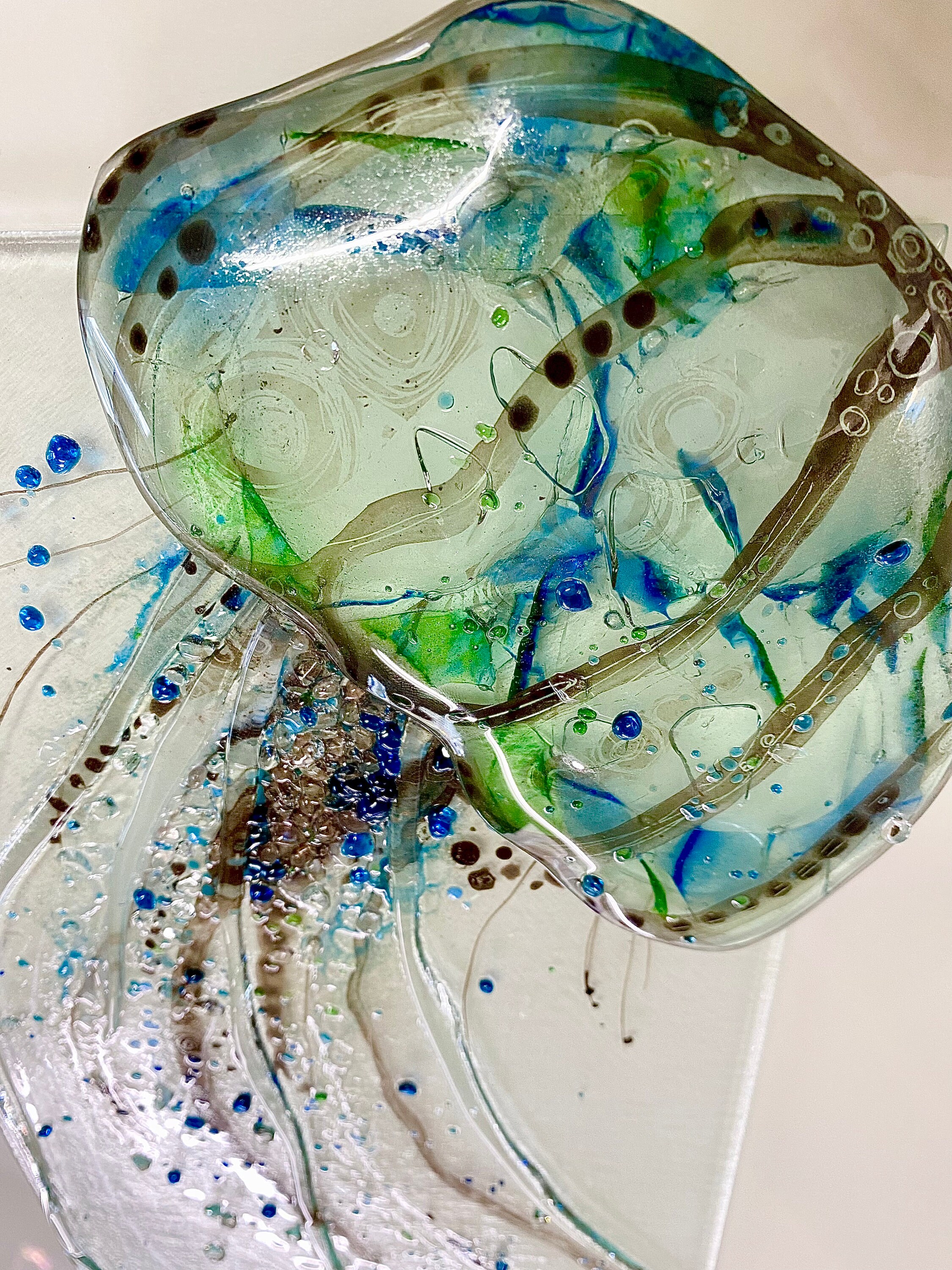 Fused Glass Jellyfish Wall Art Etsy UK