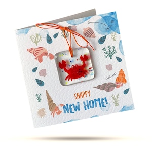 Happy New Home - Biglietto di auguri con regalo in vetro fuso allegato