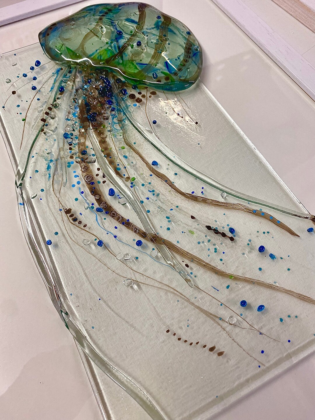 Fused Glass Jellyfish Wall Art Etsy