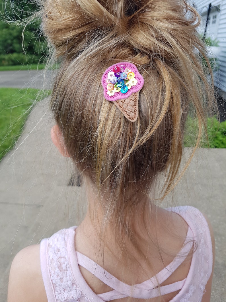 The Scoops // Ice Cream Hair Clips for Girls Rainbow Hair Etsy