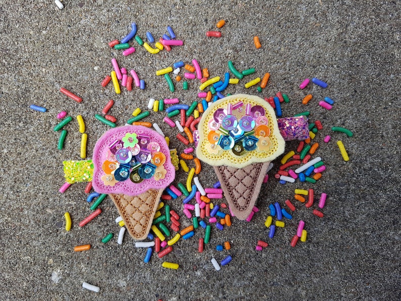 The Scoops // Ice Cream Hair Clips for Girls Rainbow Hair Etsy