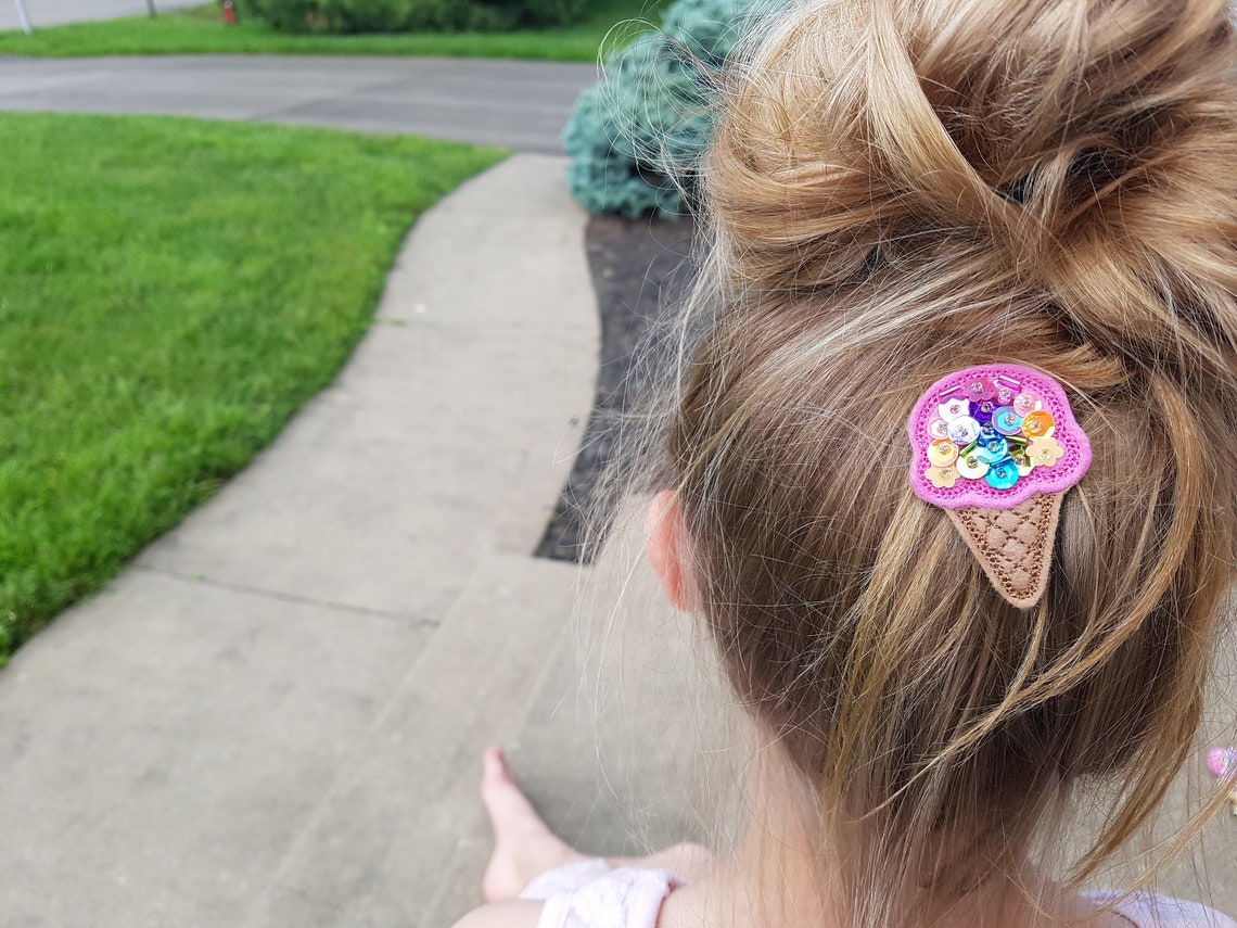 The Scoops // Ice Cream Hair Clips for Girls Rainbow Hair Etsy